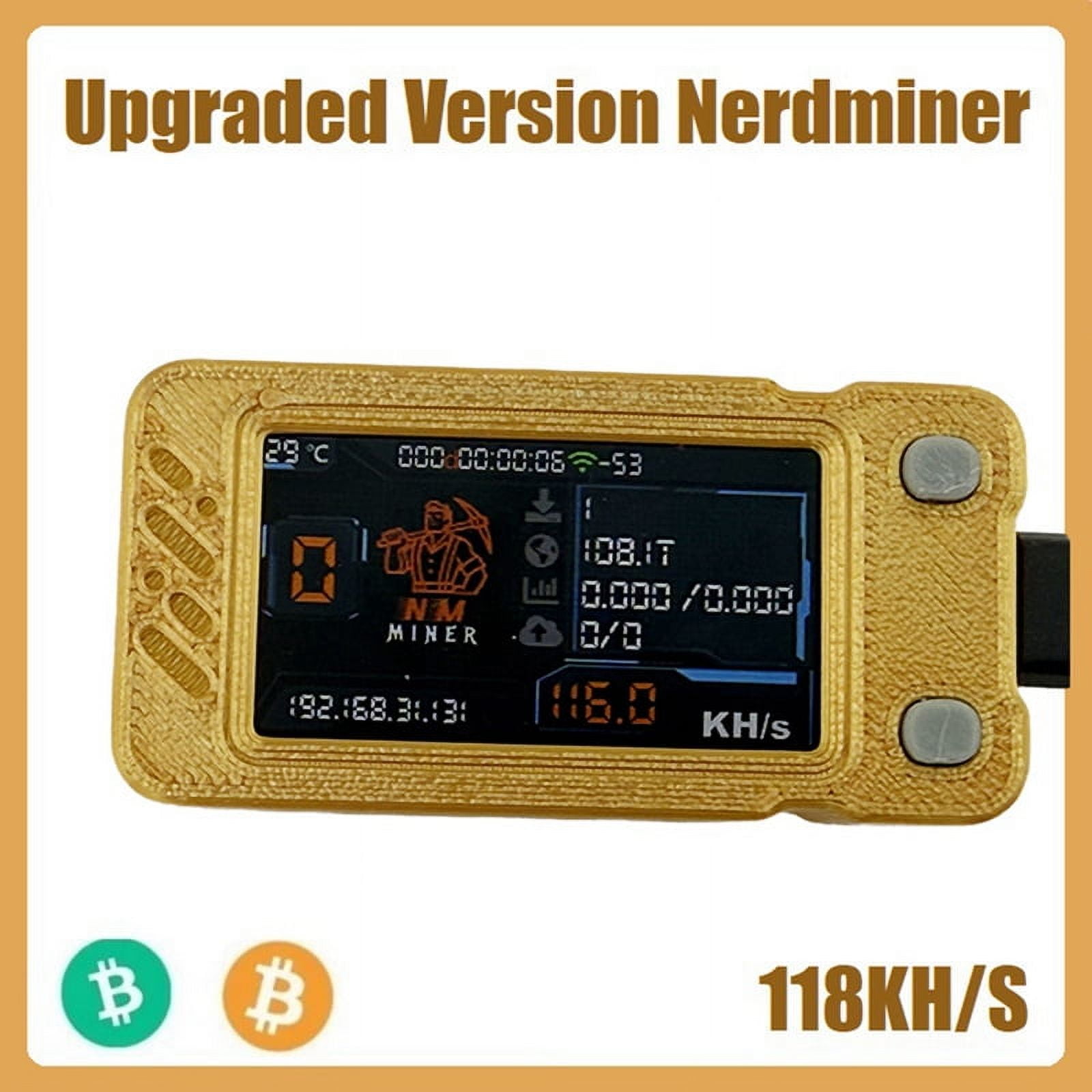 Upgraded Nerdminer 118KH/S BTC Solo Lottery Miner Mini ASIC Miner Bitcoin  BTC Miner with Color Screen Nerd Miner - Walmart.com