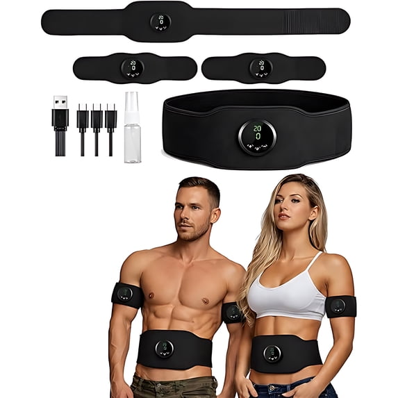 Upgraded Next Generation Muscle Fitness ABS Belt Adjustable Toning Belt 12 Modes And 19 Intensity Levels Core Muscle Firming And Strengthening Workout Equipment For Home Use W