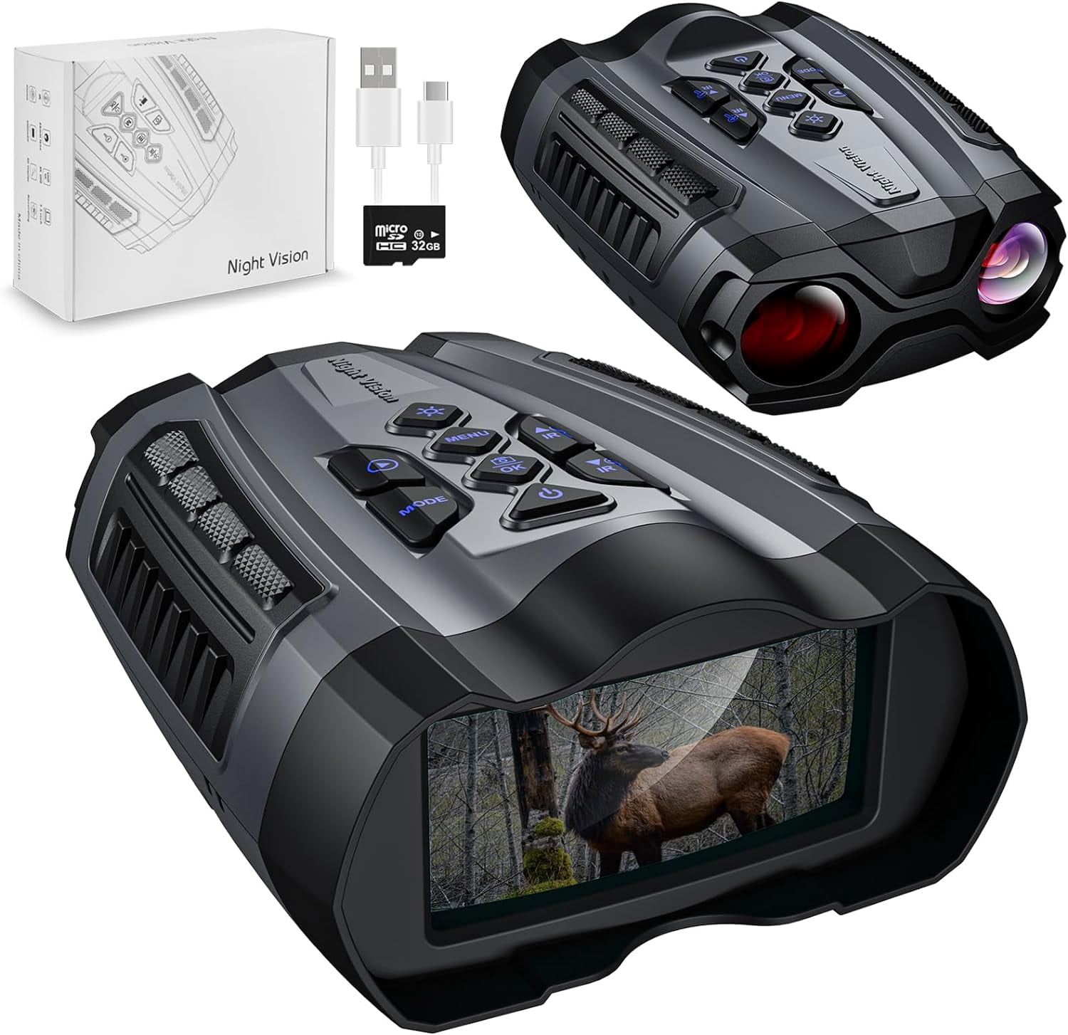 [Upgraded] Night Vision Goggles, 4K Infrared Digital Binoculars,4000mAH