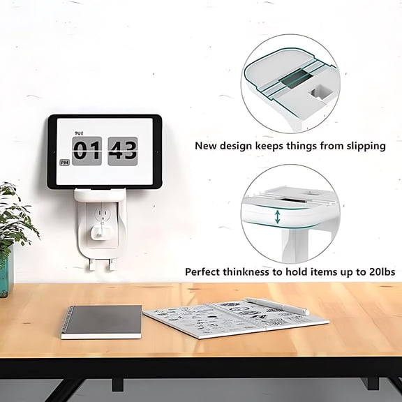 Upgraded Non Perforated Socket Bracket Wall Mounted Living Room Socket Storage Rack Kitchen Bedroom Dormitory Bedside Storage Phone