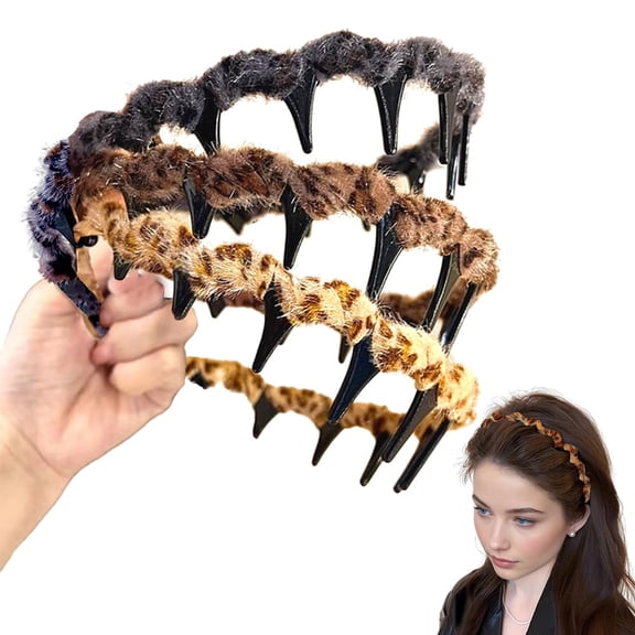 ‌Upgraded Non-Slip Hairbands for Women - 3-Pack Elegant Braided Headbands with Teeth, Perfect for Wedding Party & Daily Use, French Wave Style