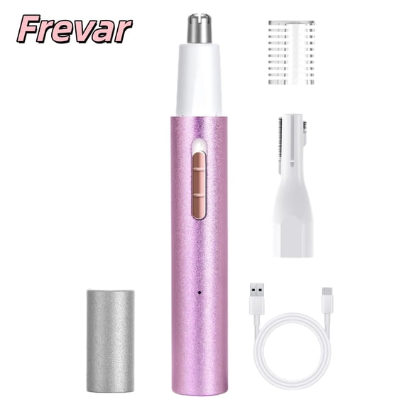 Upgraded Nose Hair and Eyebrow Trimmer for Women Men, Rechargeable 2 in 1 Facial Hair Trimmer, Painless Ear Hair Trimmer with Powerful Motor and Dual-Edge Blades, Perfect for Face