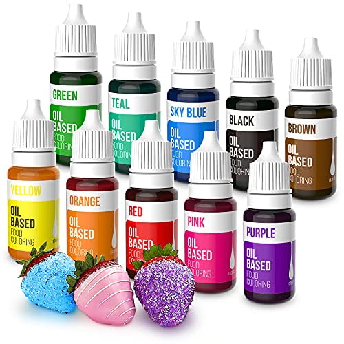 Upgraded Oil Based Food Coloring for Chocolate, 10 Colors Oil Food
