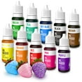 thumbnail image 1 of Upgraded Oil Based Food OKA4&nbsp;Coloring for Chocolate, 10 Colors , for Candy Melts, Nomeca Edible Food Dye for Baking Cake Decorating Cookies Icing Fondant Meringues - .35 Fl. Oz Bottles, 1 of 3