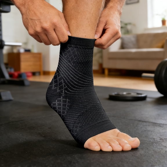 Upgraded Open-Toe Ankle Compression Socks, Breathable Ankle Support Brace for Sports, Injury Recovery & Stability, Outdoor Compression Foot Sleeve for Men & Women