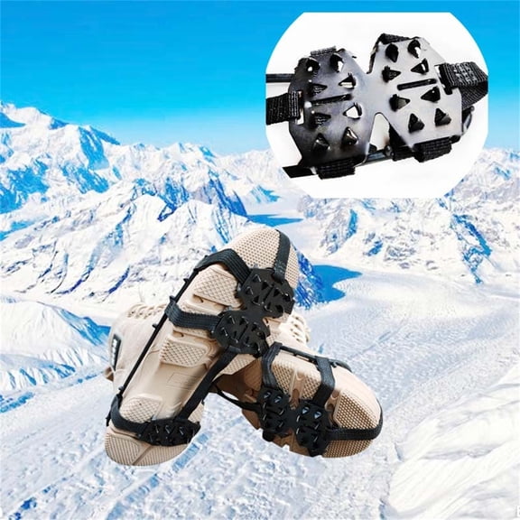 Upgraded Outdoor 24-Tooth Reinforced Ice Cleats, Anti-Slip Shoe Covers – L (40–45)