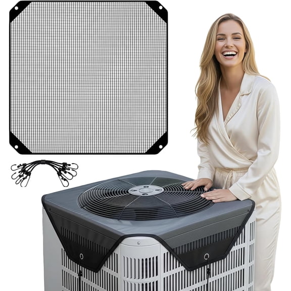 Upgraded Outdoor Mesh Air Conditioner Cover, Universal AC Unit Protector, Outside HVAC Screen Guard, Breathable AC Net Cover for Outside Unit, 32"x32", Medium