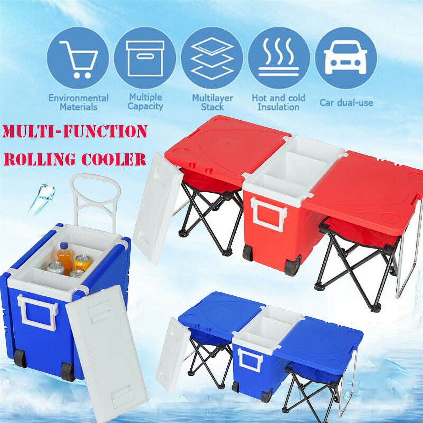 Multi function rolling cooler picnic camping outdoor 2025