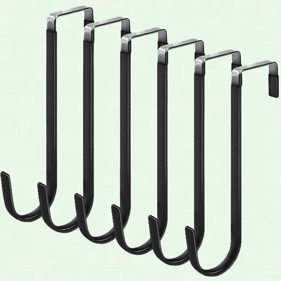 Upgraded Over The Door Hooks, 6 Pack Heavy Duty Hangers with Soft Rubber, Ideal for Hanging Clothes, Towels, Hats, Coats, Bags