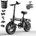thumbnail image 1 of Upgraded P1PRO 14" Folding Electric Bike for Adult, Max 75 Miles 24MPH Electric Bicycle, 48V 22.5Ah Removable Battery, PAS Control, E-Bike for Adults Teens, Front Suspension, 1 of 10