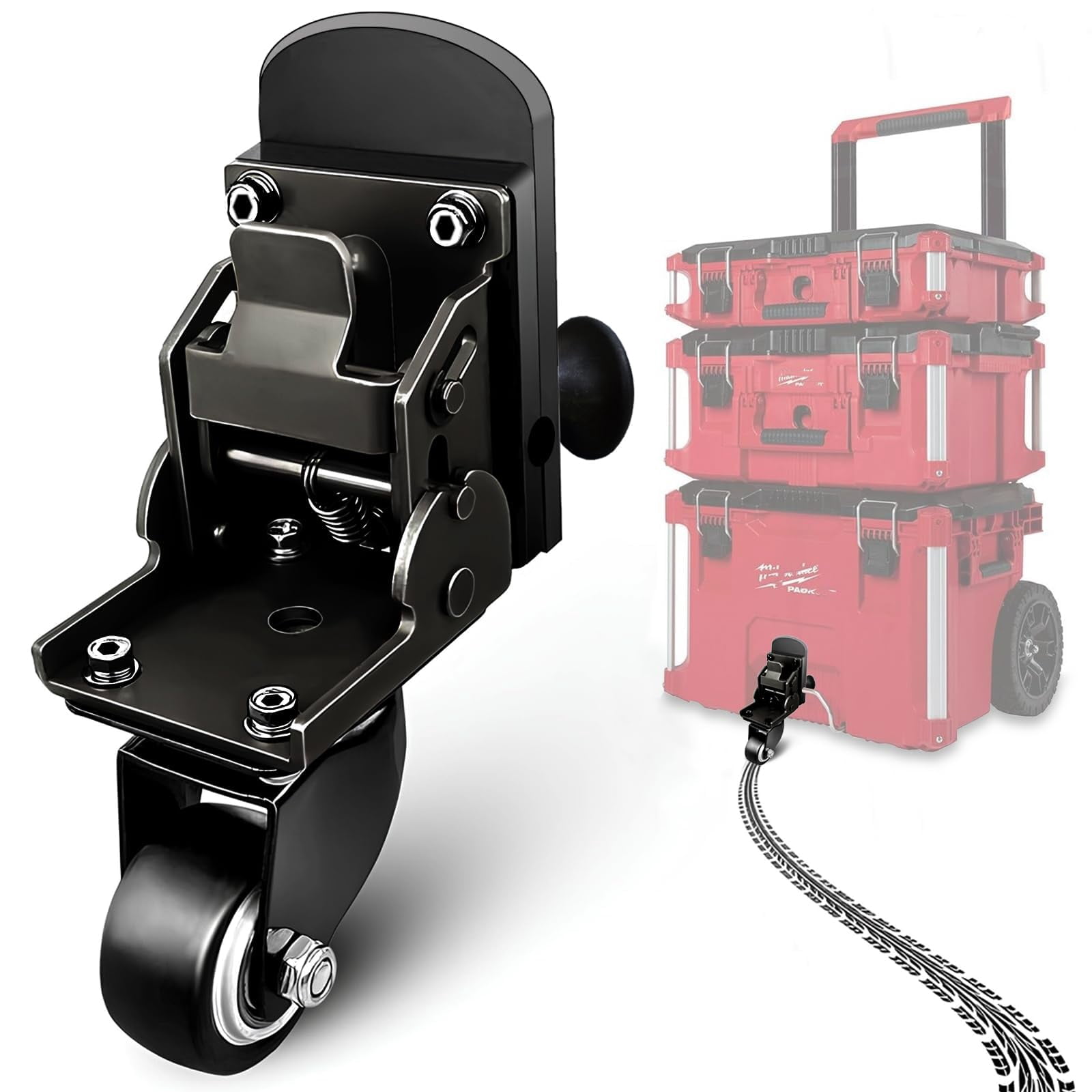 Front Wheels Upgrade Kit For Milwaukee Packout - Convert Rolling Tool Box Into 4-Wheel Dolly