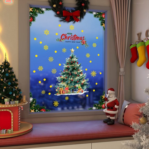 Upgraded Painting Christmas Elementsbearded Children Bedroom Background Decoration Wall Stickers