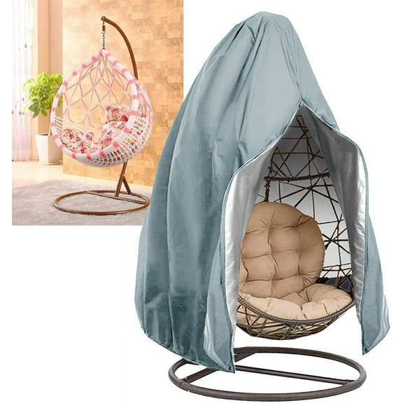 【Upgraded】 Patio Egg Chair Covers with Zipper, Durable Large Wicker Egg Swing Chair Covers, Waterproof Heavy Duty Weather Resisatnt Outdoor Chair Cover, Windproof Hanging Chair Cover