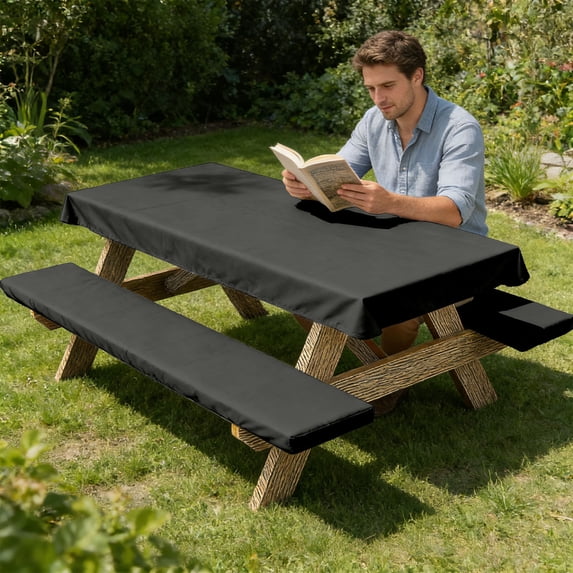 Upgraded Patio Table Cover Set Of Three Pieces Picnics Table And Benches Covers Table And Chair Protective Covers W