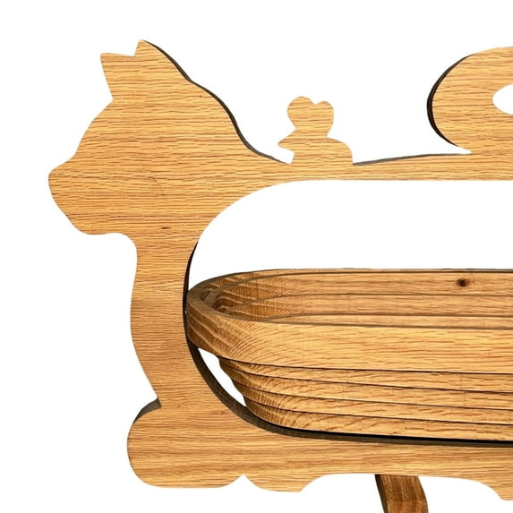 Upgraded Pear Tree Basket Cats And Mouse Collapsibles Folding Wood Basket N