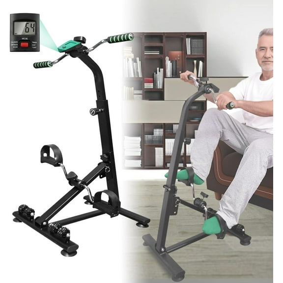 Upgraded Pedal Exerciser for Seniors Elderly Exercise Equipment Hand Arm Leg and Knee Peddler Bike Stroke Recovery Equipment, black