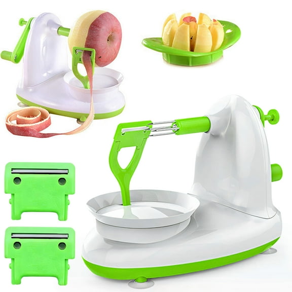 Upgraded Peeler and Corer for Pear, Manual Rotating Kitchen Gadget with 2 Replacement Heads, Stainless Steel Blade, Easy to Use, Ideal for Quick Fruit Peeling and Coring