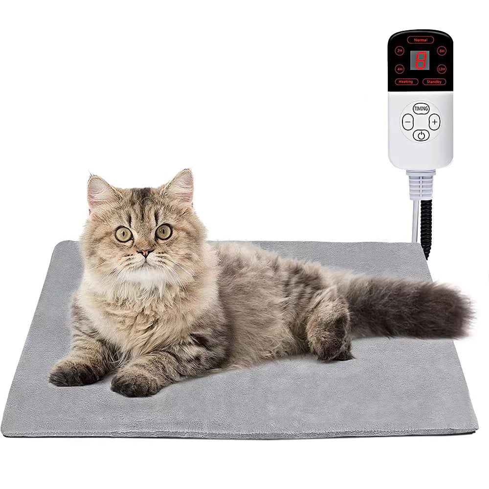 Upgraded Pet Heating Pad With 12 Hours Timer, Electric Pet Heating Mat