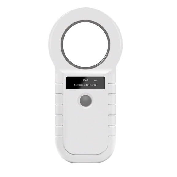 Upgraded Pet Microchip Reader Scanner Handheld Pet Chip ID Scanner EMID Pet Microchip Scanner, White