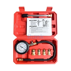 Upgraded Petrol Engine Compression Tester Kit, 0-300 PSI Dual Scale Cylinder Pressure Gauge Tool Set, Gas Engine Diagnostic Tool with Adapters for Cars Motorcycles ATV Gasoline Engines