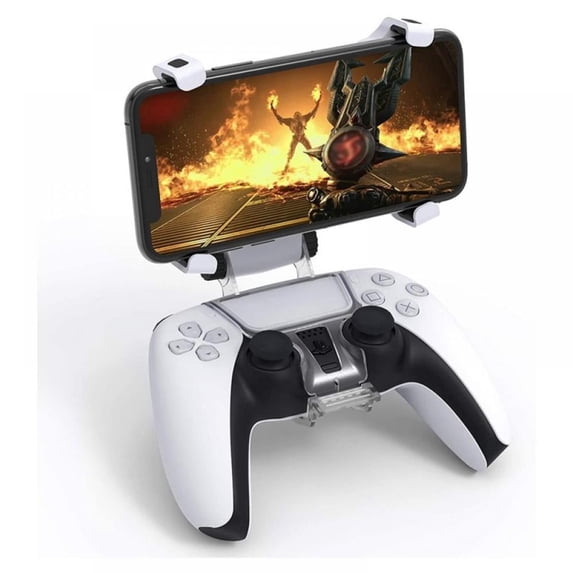 Upgraded Phone Controller Mount for PS5 DualSense Wireless Controller Cellphone Clip Holder with Adjustable Bracket