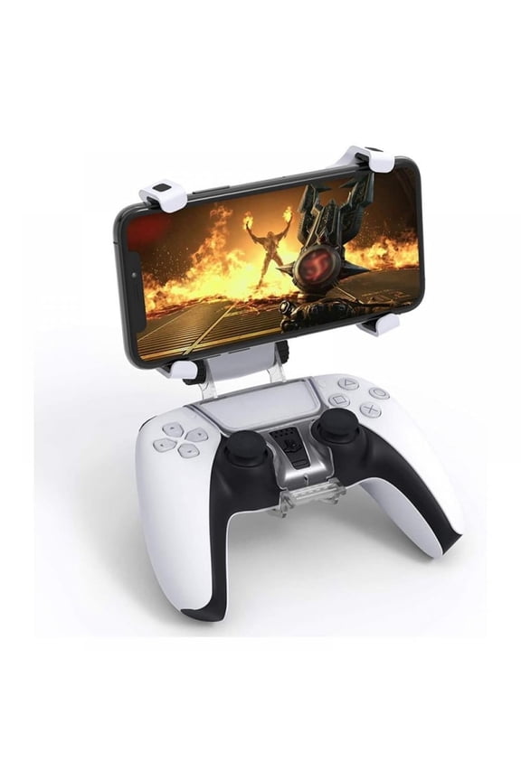 Upgraded Phone Controller Mount for PS5 DualSense Wireless Controller Cellphone Clip Holder with Adjustable Bracket