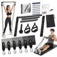 Pliates Kit Upgraded Pilates Bar Kit with Resistance Bands, Blue Grey, Home Gym ...