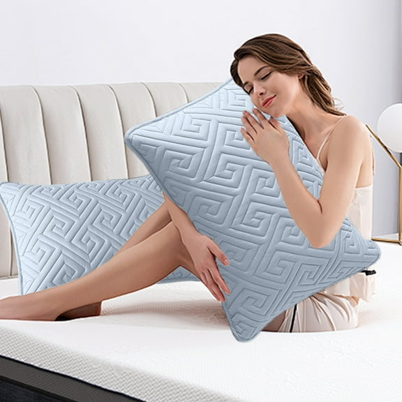 Upgraded Pillowcases Standard Size Set Of 2 Decorative Quilted Pillowcases N