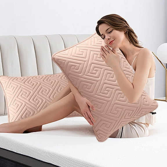 Upgraded Pillowcases Standard Size Set Of 2 Decorative Quilted Pillowcases P