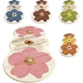 thumbnail image 1 of Pink Floral Area Rug, Soft Fluffy Non-Slip Absorbent Machine Washable Rug for Bedroom and Bathroom, 47 x 15 inch, 1 of 9