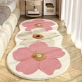 thumbnail image 1 of Upgraded Pink Cute Rugs for Bedroom, Floral Area Rug, Non-Slip Absorbent Bathroom Mat Super Cute Machine Washable Bathroom Mat Floral Soft Fluffy Bath Mat 47"x15" E, 1 of 8