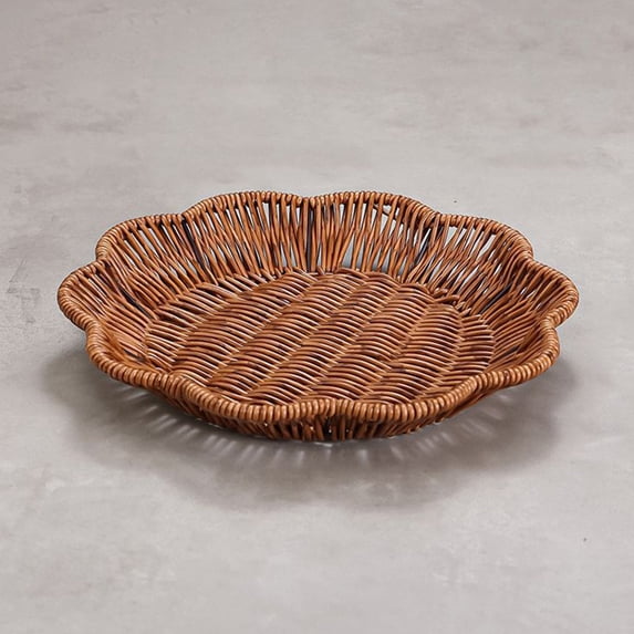 Upgraded Plastic Imitation Vines Woven Basket Storage Basket Fruit And Vegetable Storage Basket Snack And Candy Tray Bread Basket Multi Functional Storage Tray V