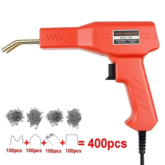 Upgraded Plastic Welder, 2 in 1 Plastic Welding Kit Plastic Repair Welder Kit Hot Stapler Soldering Gun Plastic Welding Rods Car Bumper Repair Kit for Most Plastic Repair