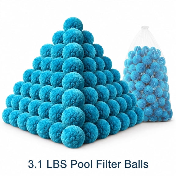 Elastic Upgraded Filter Balls 3.1 Lbs with Mesh Bag, Reusable Media Replaces 120 Lbs Silica Sand, Fits Above Ground & In Ground Pool Pump Filter