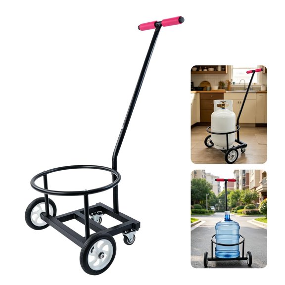 Upgraded Portable 5 Gallon Bucket Cart, Multi-Functional Hand Dolly,with Lockable Brake Wheels, Suitable for Water Buckets, Propane Tanks, Fits Round Containers Under 11.8" in Diameter