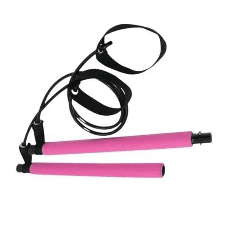 Upgraded Portable Pilates Bar Kit - Adjustable 2 Section Pilates Bar Home  Workout Equipment for Women,Pink,Pink，G12086