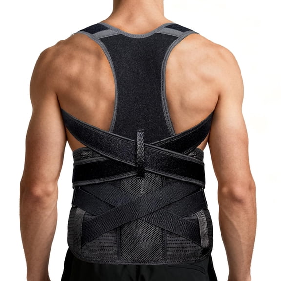Upgraded Posture Corrector for Women & Men, Back Brace for Upper/Lower Back Pain, Herniated Disc, Sciatica,Adjustable Support & Bionic Panel XL (38"-42")