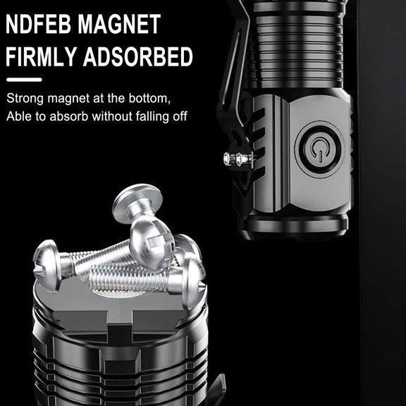 Upgraded Powerful High Intensity Flashlight Mini Long Lasting Multi Functional With Magnet Rechargeable Explosion Proof Emergency L