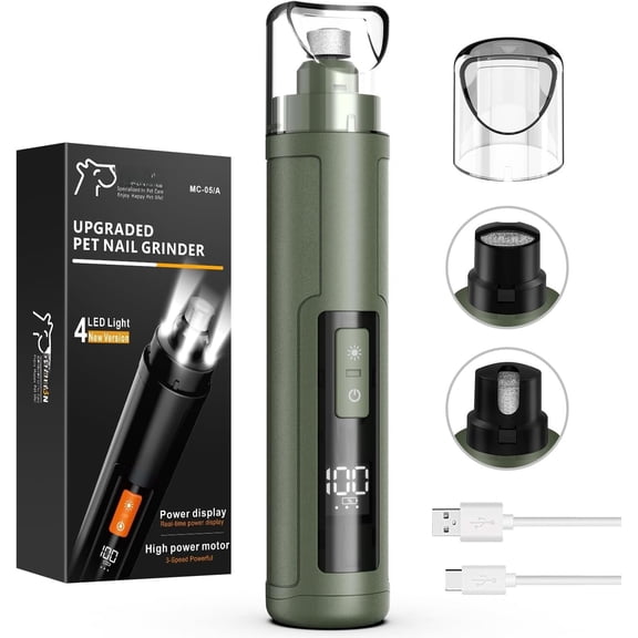 Upgraded - Professional 3-Speed  Quiet and Low Vibration  Pet   with 4  Lights - Painless Paws  & Smoothing for Small to Large Dogs ()