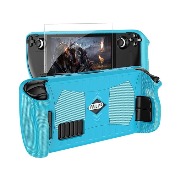 Upgraded Protective Case for Steam Deck with Screen Protector, Soft TPU Protector Cover Accessories Kit with Anti-Collision and Easy Installation Design