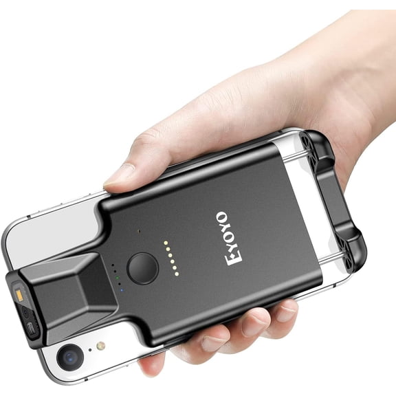 Upgraded QR Code Scanner Bluetooth Android Barcode Scanner, Portable Back Clip Wireless 1D 2D UPC ISBN Inventory Barcode Reader PDF417 Data Matrix Code Compatible with iPhone, Android Phone
