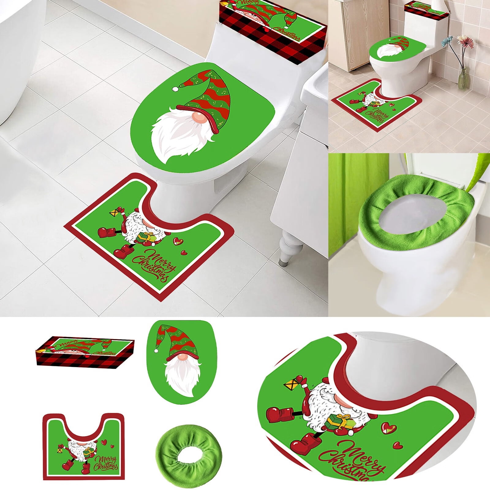 Upgraded Quality Bathroom Floor Mat Combination 4 Piece Set Bathroom