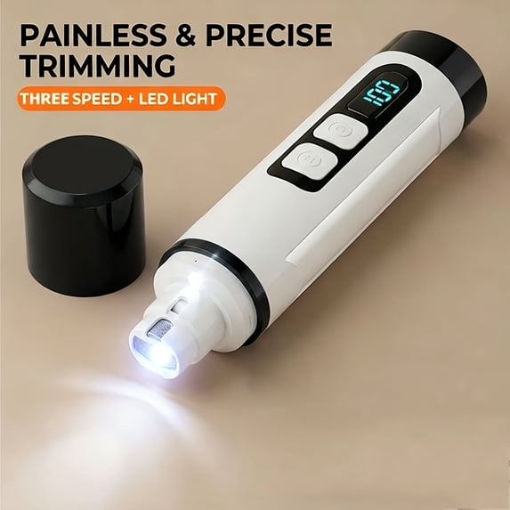 Upgraded Quiet Dog Nail Grinder with LED Light | Professional 3-Speed Electric Rechargeable Grinder and Clipper, Painless & Safe Grooming for Small, Medium, Large Dogs & Cats, with Grinding Wheel Kit