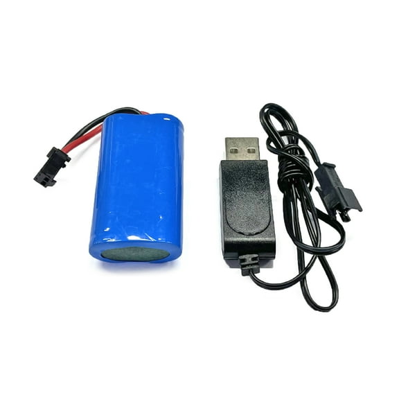 Upgraded RC Li-on Battery Pack with USB Cable Wire Durable Accs for 1/10 WPL MN