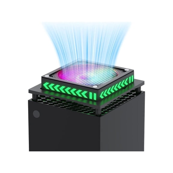 Upgraded RGB Cooling Fan for Xbox Series X with Dust Filter, Top Fan Cooling System with LED Lights, Independent Touch Switch and Low Noise Cooling Fan for Xbox Series X