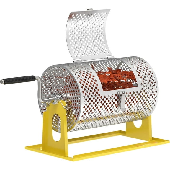 Upgraded Raffle Drum - Ball Bearing System for Smooth Ticket Spinning, Yellow