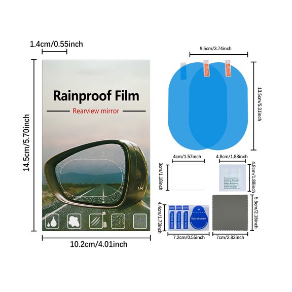 Upgraded Rainproof Sticker for Car Rearview Mirror Waterproof Decal To Improve Visibility During Rain Adds Personalization and Style To Your Vehicle Easy To Apply W