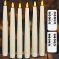 thumbnail image 2 of Ivory Flameless Taper Candles 6 Pack, Rechargeable LED Candles, Taper Plastic Candles 3D Wick Lights Dropping Tear With Remote Control With Timer For Home Decor ,Halloween ,Christmas ,Wedding 2 of 14