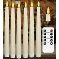 thumbnail image 1 of Upgraded Real Wax LED Flameless White Taper Candles with Remote,  6 PCS Candlesticks Battery Operated 3D Flickering - 9.6" Long Realistic Fake Candle Sticks for Home/Wedding/Fireplace Xmas Decor, 1 of 17