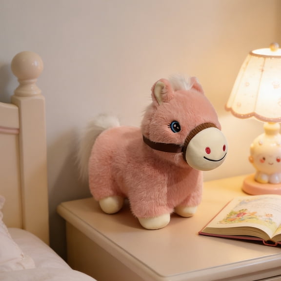 Upgraded Realistic Horse-shaped Mascots Realistic Colt Plushs Toy Animals Zodiacs Doll Suitable For Indoor Home Decoration Children's Birthday Gifts And Party Favors A